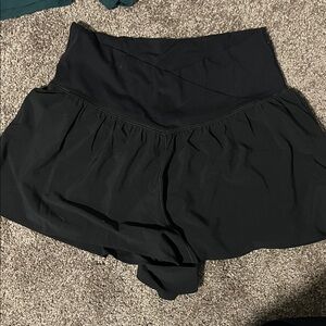 Women’s Black Athletic Skort with Built-In Shorts